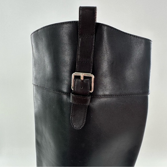 Banana Republic womens boots size 7 chocolate brown leather riding knee high - Picture 14 of 16